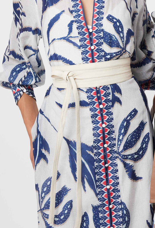Milton Leather Belt in Ivory