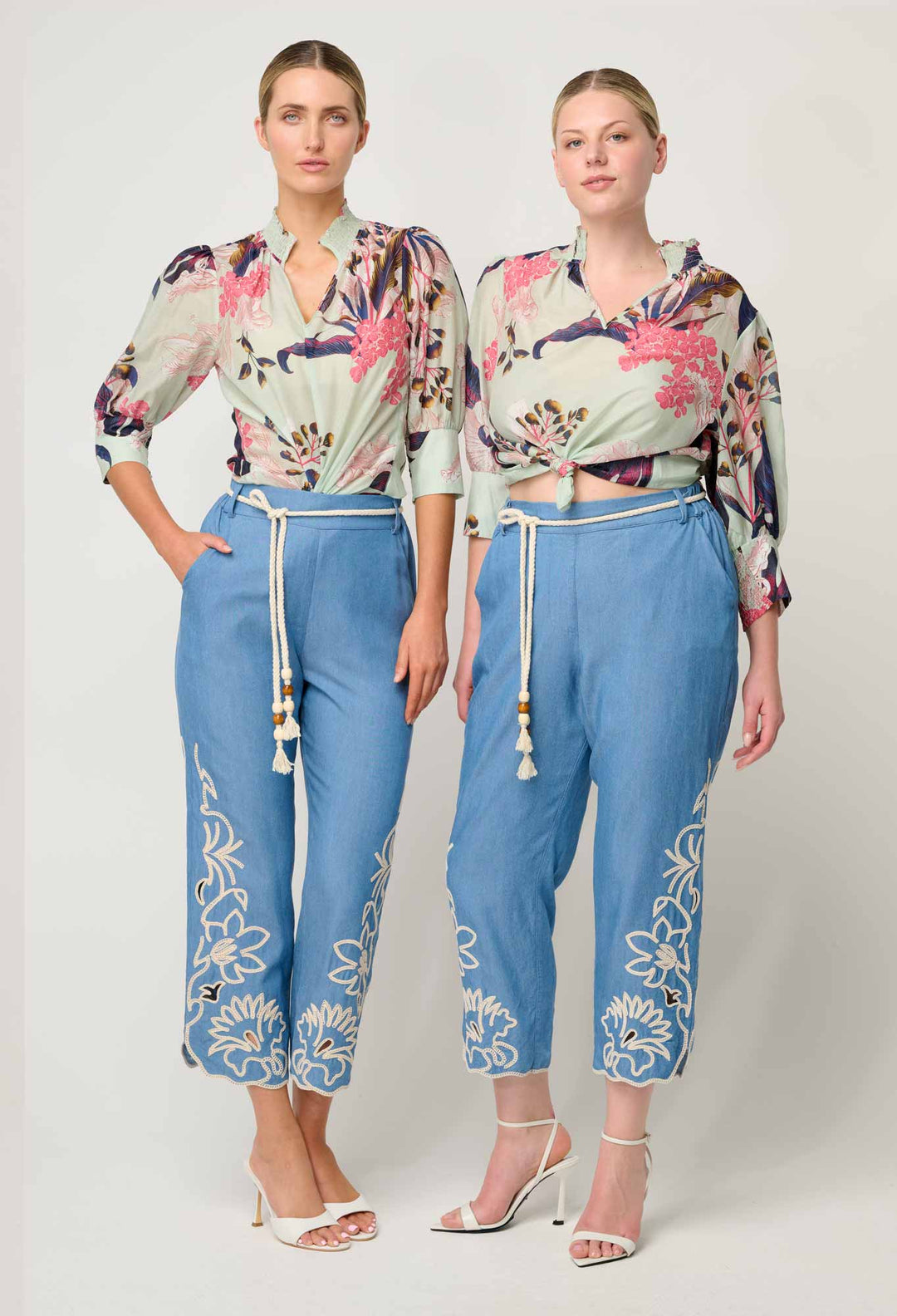 OnceWas Oleander Cotton Silk Blouse in Oasis Flora