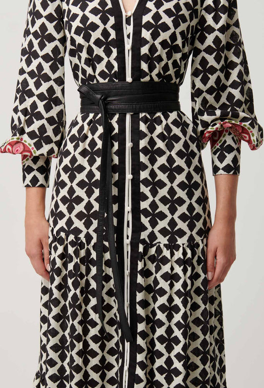 OnceWas Milton Leather Belt in Black