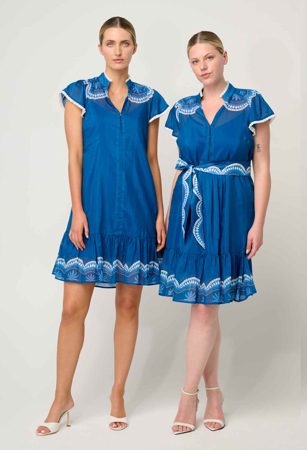 OnceWas Lilia Cotton Silk Dress in Topaz