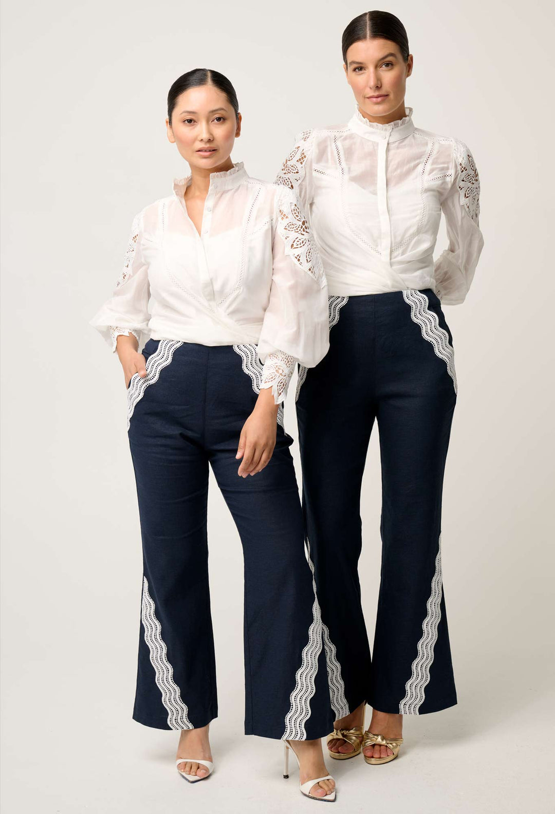 OnceWas PETITE Sevilla Cotton Silk Shirt in Blanca