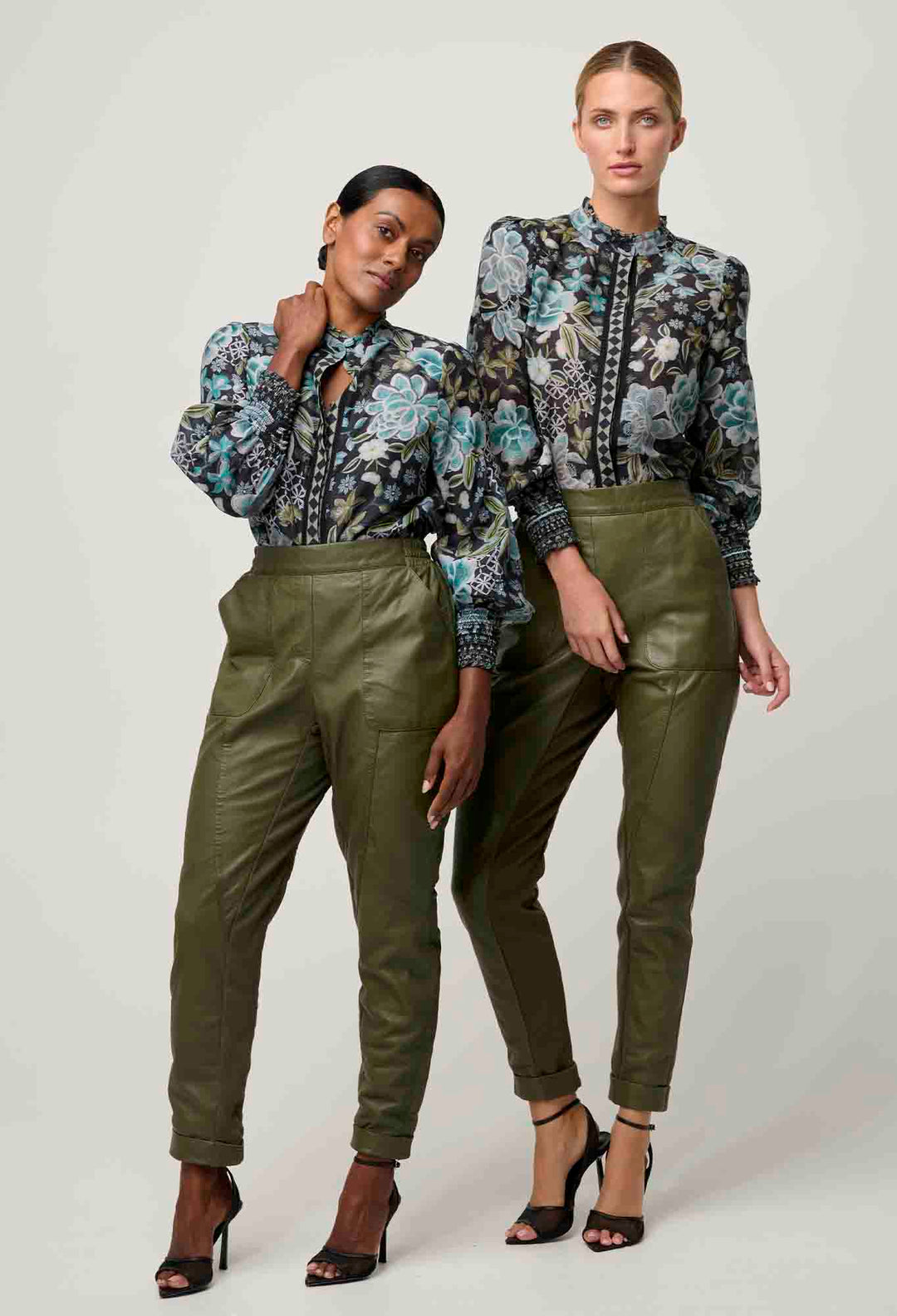 OnceWas PETITE Knox Cotton Silk Shirt in Dahlia Fields