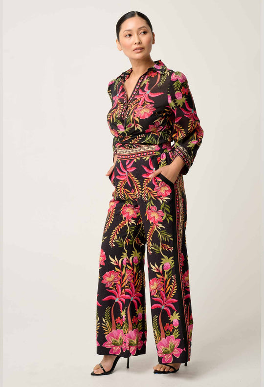 OnceWas PETITE Willow Viscose Dobby Pant in Anthos Lótos