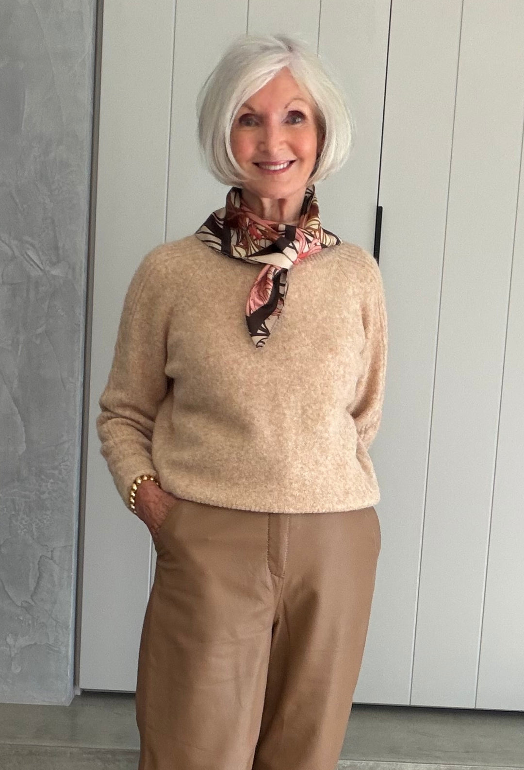 Silk Scarf in Cathedral Botanic & Marilyn Belt in Husk Gift Set