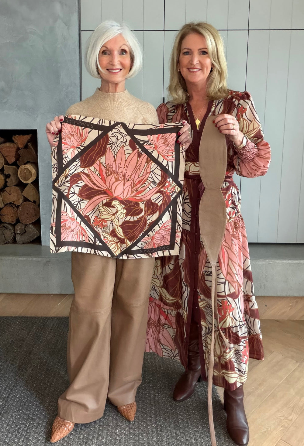 Silk Scarf in Cathedral Botanic & Marilyn Belt in Husk Gift Set