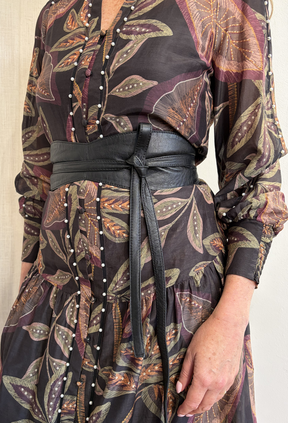 Silk Scarf in Cathedral Botanic & Marilyn Belt in Black Gift Set