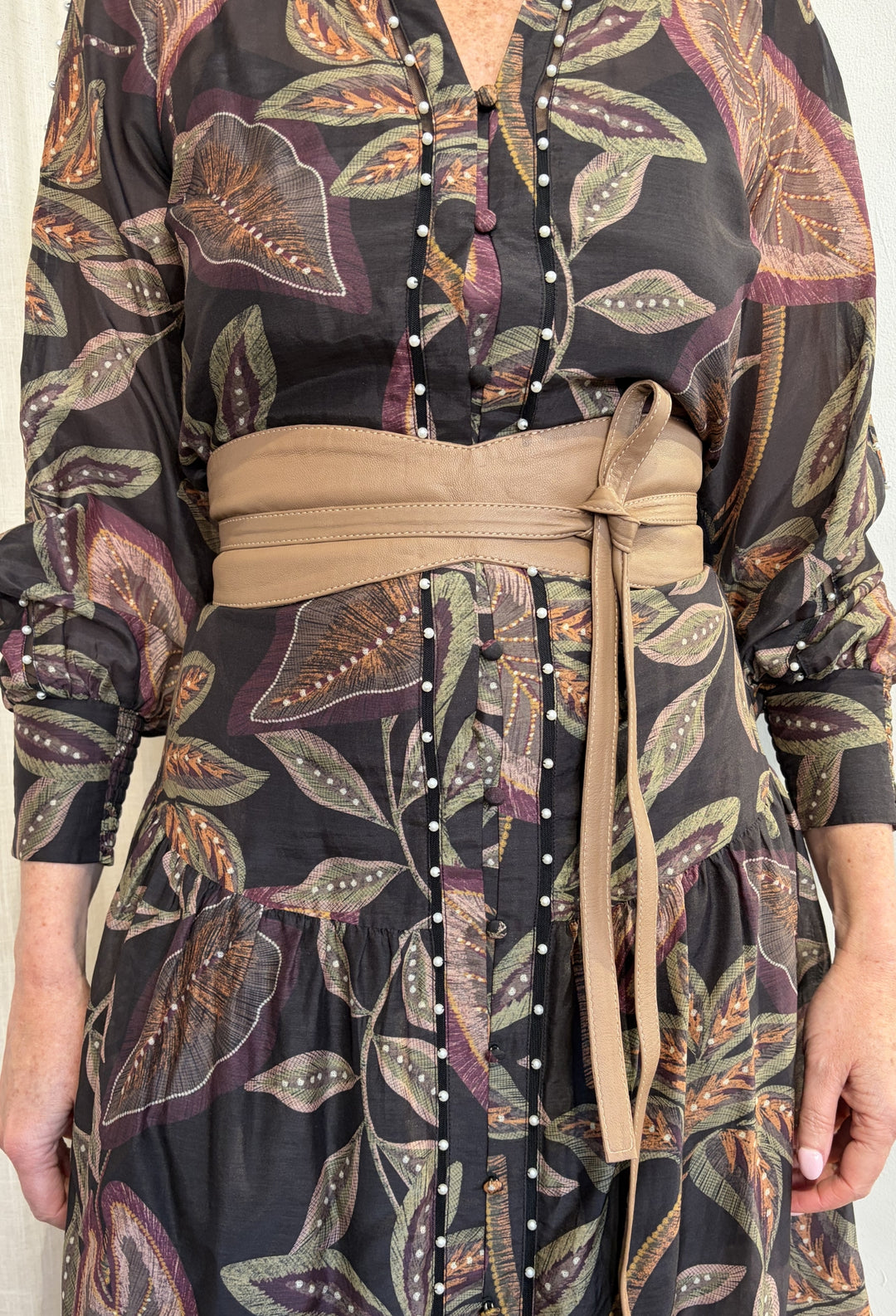 Silk Scarf in Cathedral Botanic & Marilyn Belt in Husk Gift Set