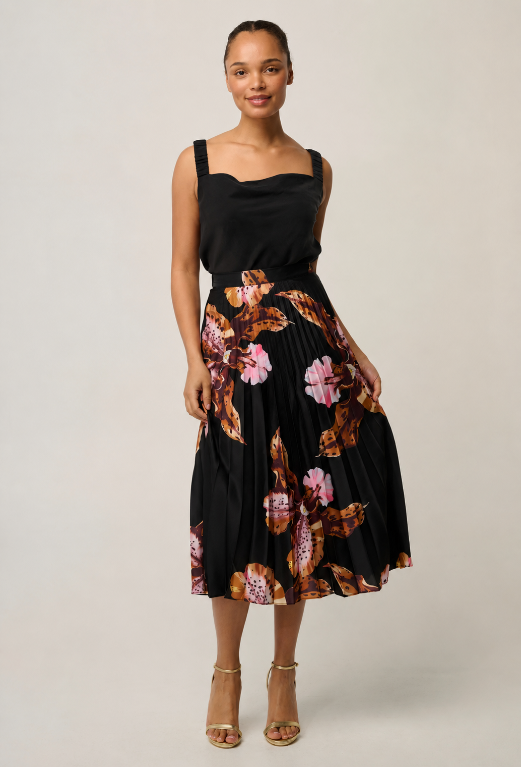 Delray Reversible Cupro Cami in Black