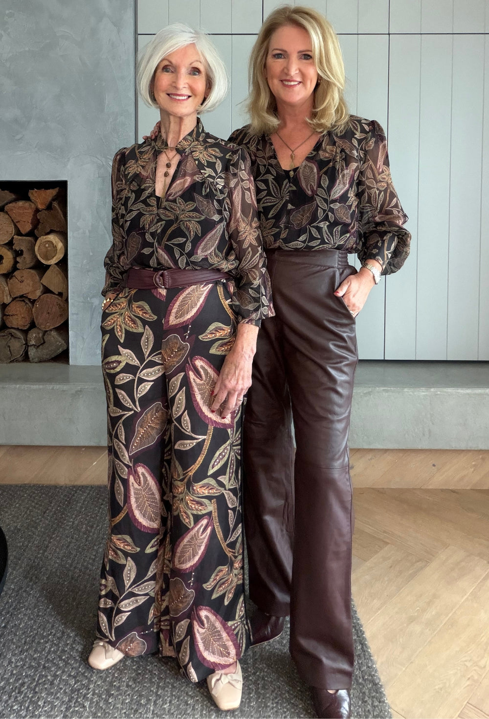 Joan Leather Elasticated Waist Straight Leg Pant in Oxblood