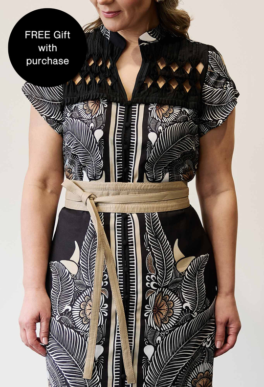 Milton Leather Belt in Oatmeal