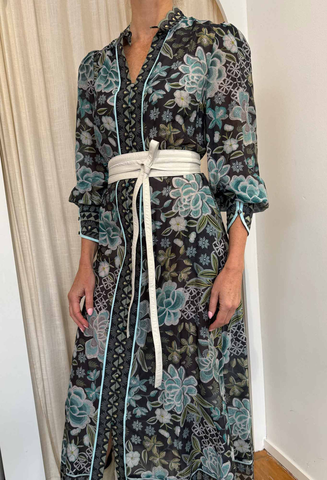 Milton Leather Belt in Ivory