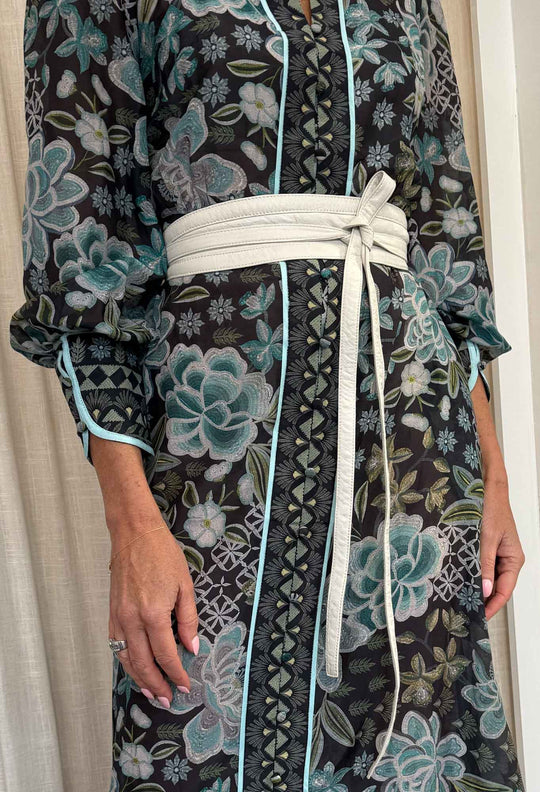 Milton Leather Belt in Ivory