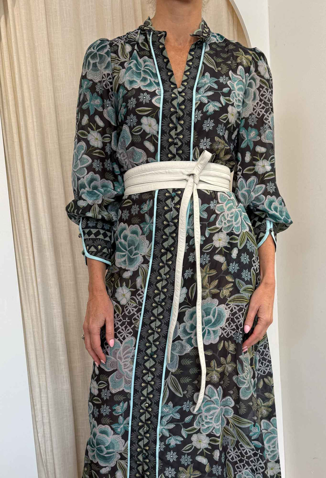 Milton Leather Belt in Ivory