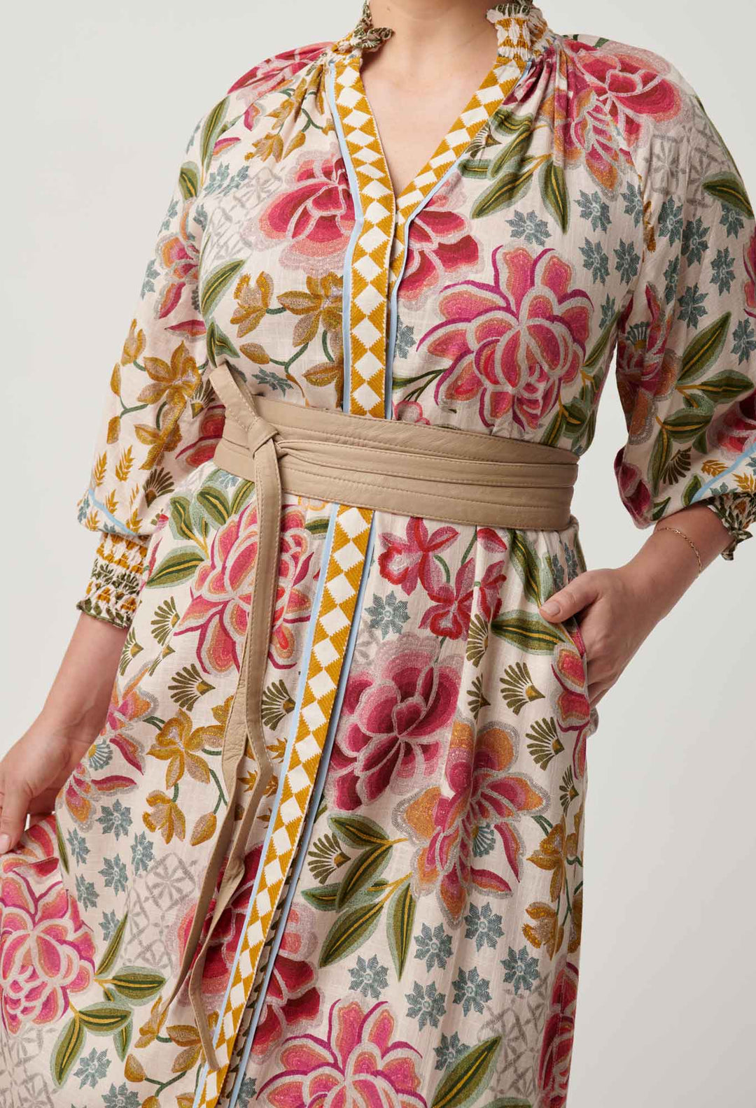 OnceWas Milton Leather Belt in Oatmeal