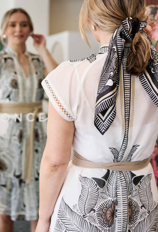 OnceWas Milton Leather Belt in Oatmeal