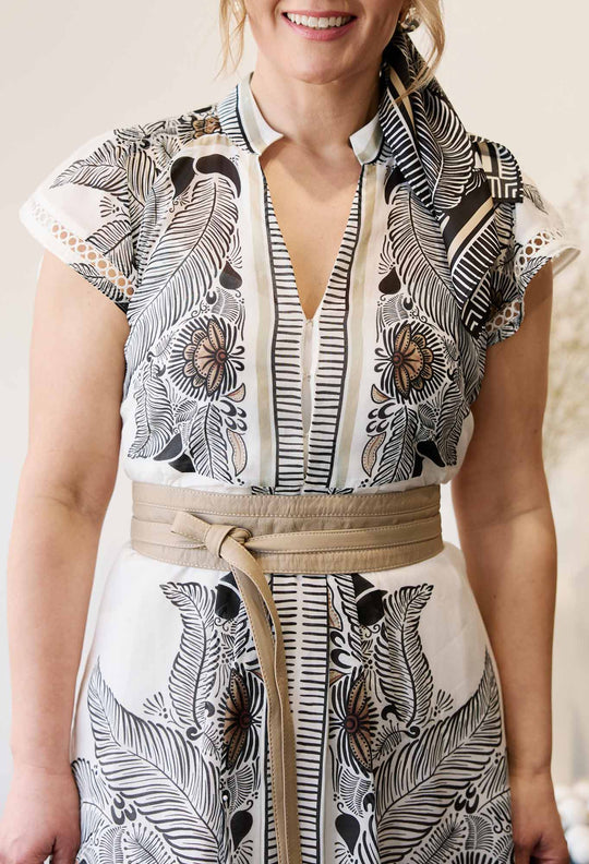 Milton Leather Belt in Oatmeal