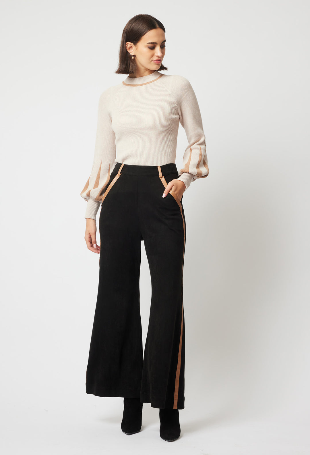 OnceWas Danxia Faux Suede Pant in Black