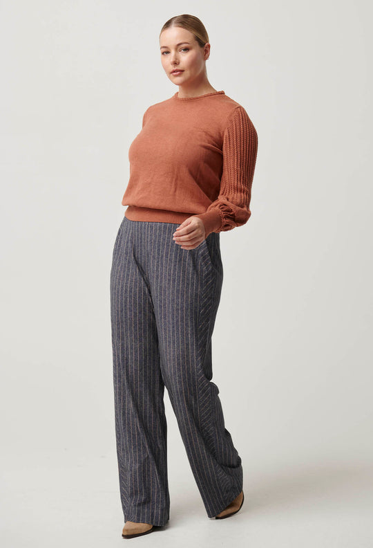 OnceWas Eastyn Supina Cotton Merino Wool Blend Knit in Tawny