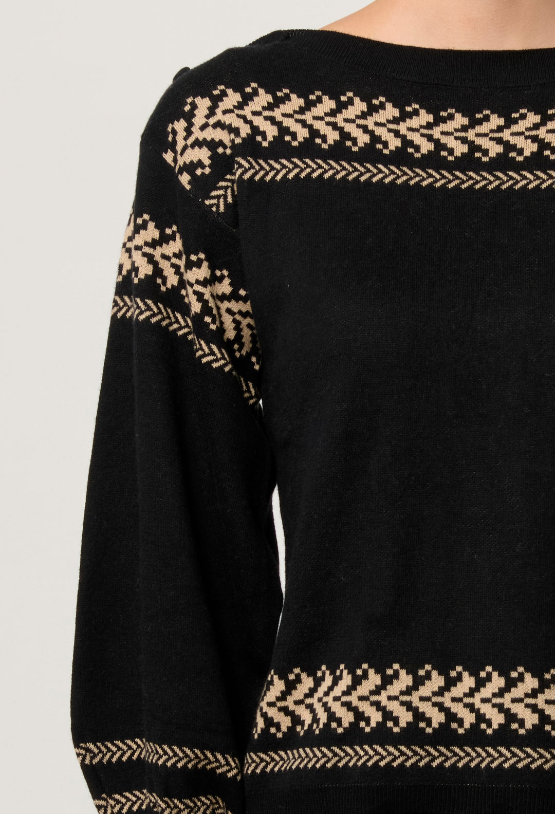 OnceWas Odessa Merino Wool Blend Knit Top in Onyx