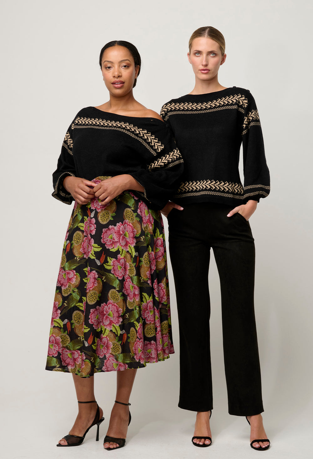OnceWas Odessa Merino Wool Blend Knit Top in Onyx