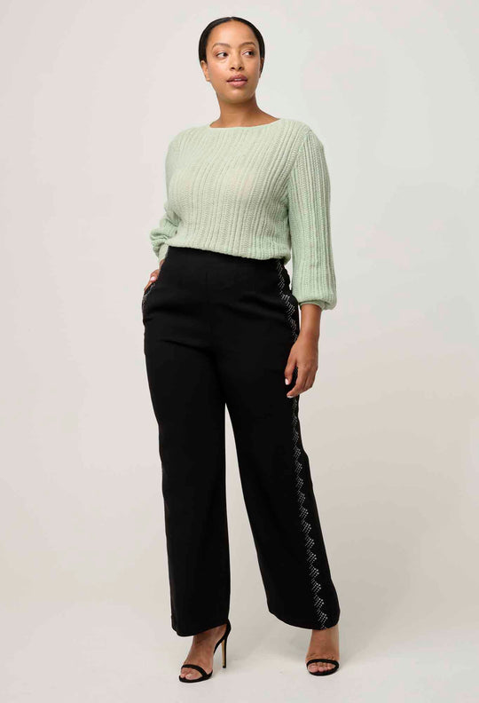Solana Alpaca Wool Knit Top in Celadon