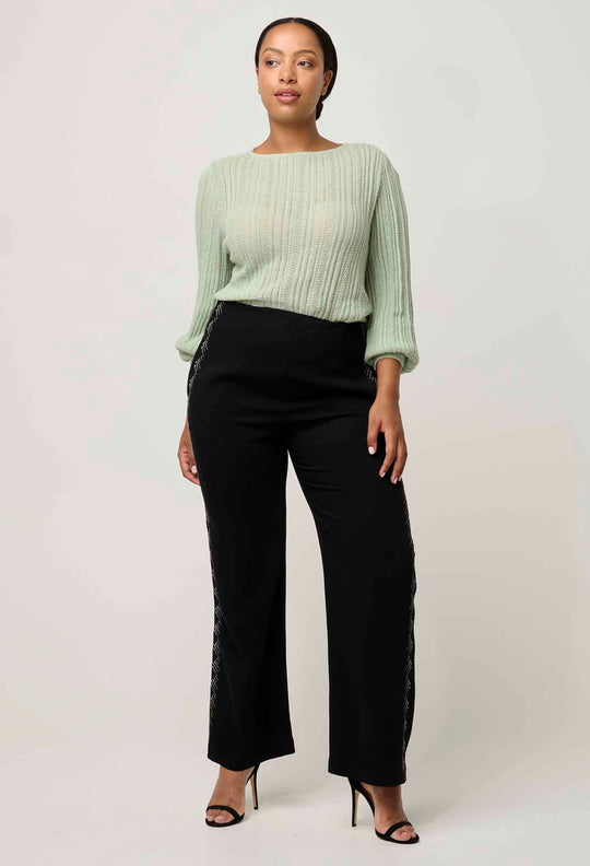 Solana Alpaca Wool Knit Top in Celadon