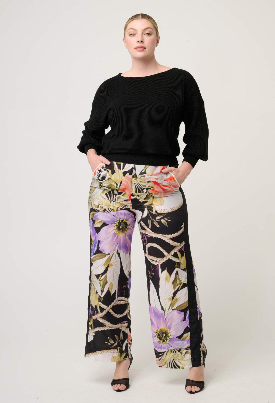 OnceWas Clarissa Merino Wool Blend Reversible Knit Top in Black