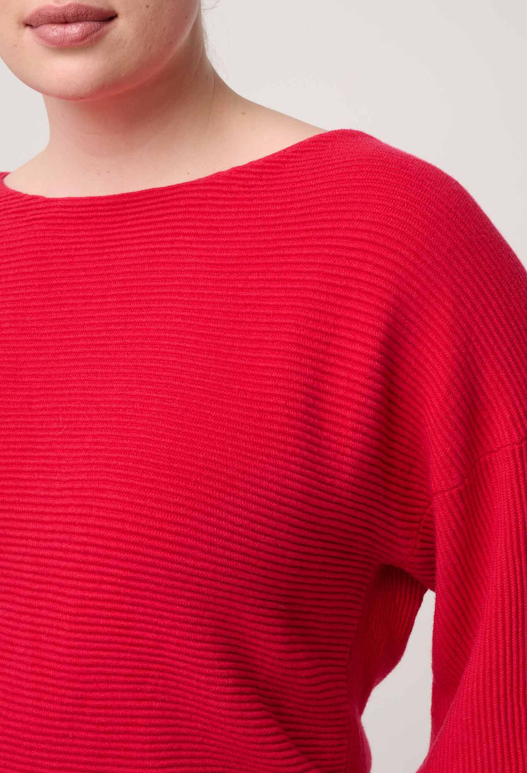 Clarissa Merino Wool Reversible Knit Top in Rouge