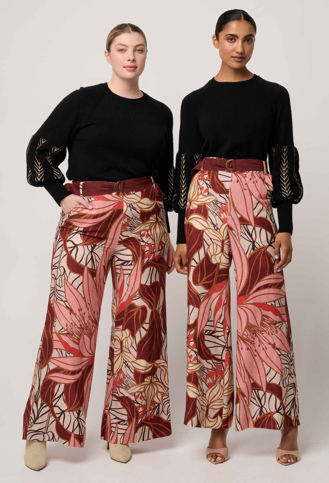 OnceWas Arden Merino Wool Blend Jacquard Knit Top in Black Braid