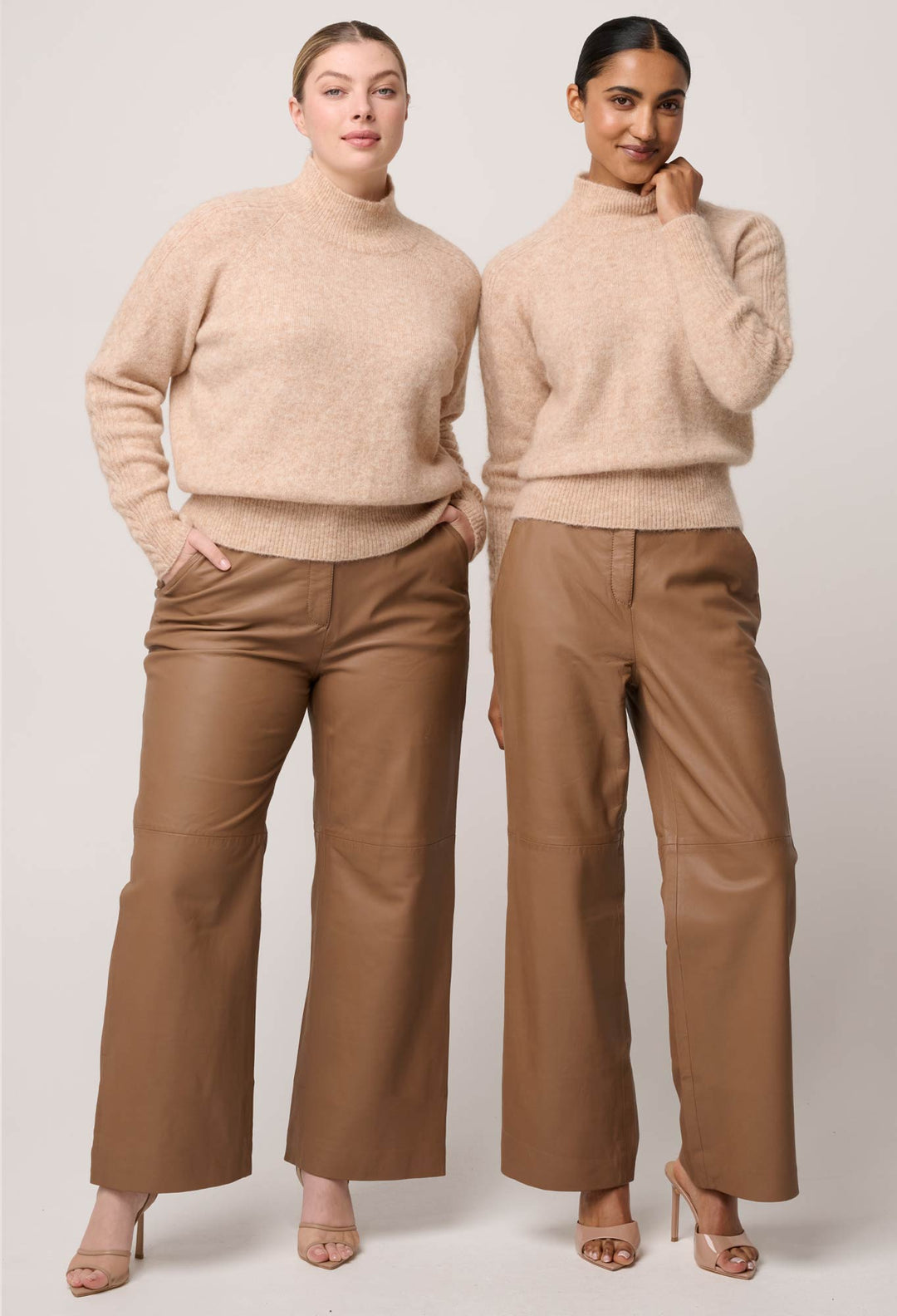 Savanna Alpaca Wool Blend Fluffy Sweater in Almond