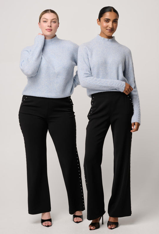 OnceWas Savanna Alpaca Blend Fluffy Sweaters in Blue Frost