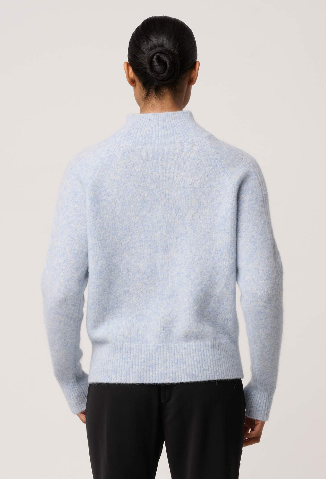 OnceWas Savanna Alpaca Blend Fluffy Sweaters in Blue Frost