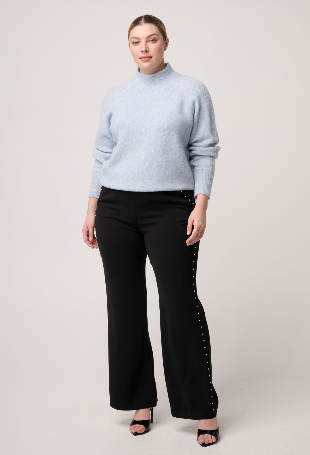 OnceWas Savanna Alpaca Blend Fluffy Sweaters in Blue Frost