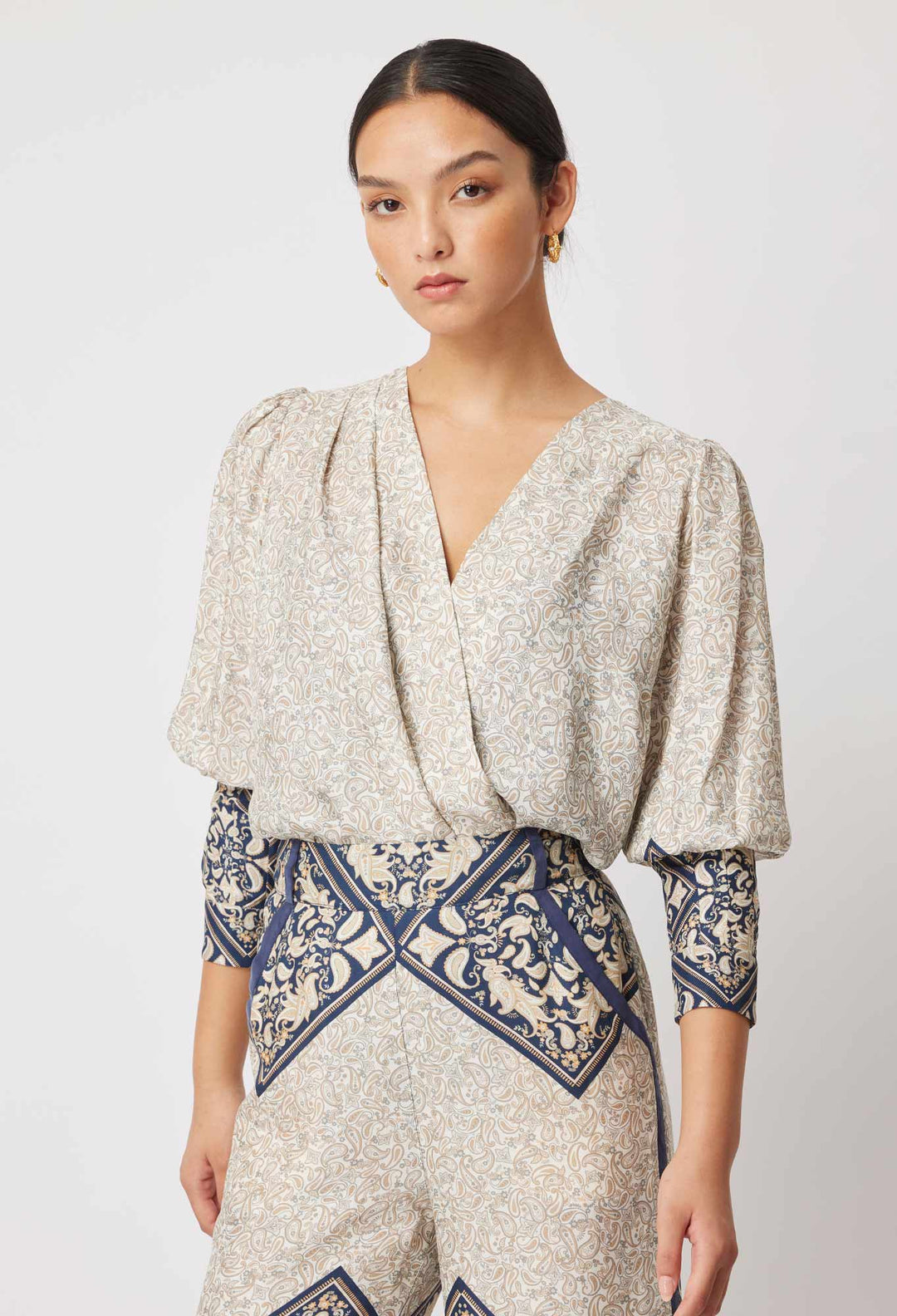 OnceWas Bedouin Cupro/Viscose Top in Nomad Mosaic