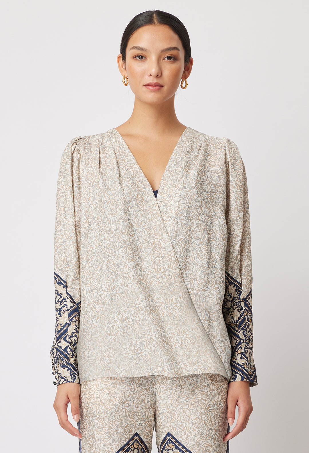 OnceWas Bedouin Cupro/Viscose Top in Nomad Mosaic