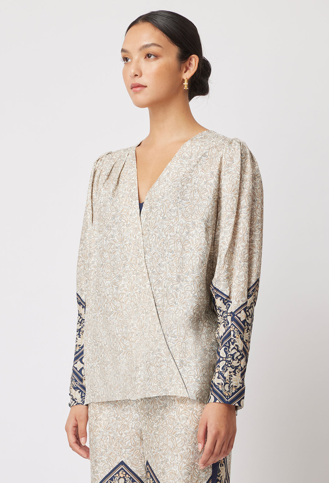 OnceWas Bedouin Cupro/Viscose Top in Nomad Mosaic