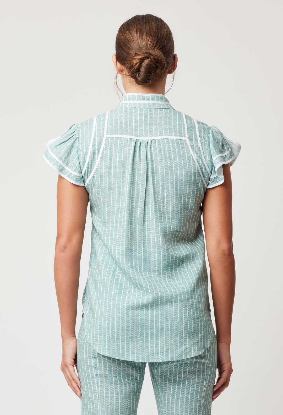 OnceWas Panama Linen Viscose Top in Capri Stripe