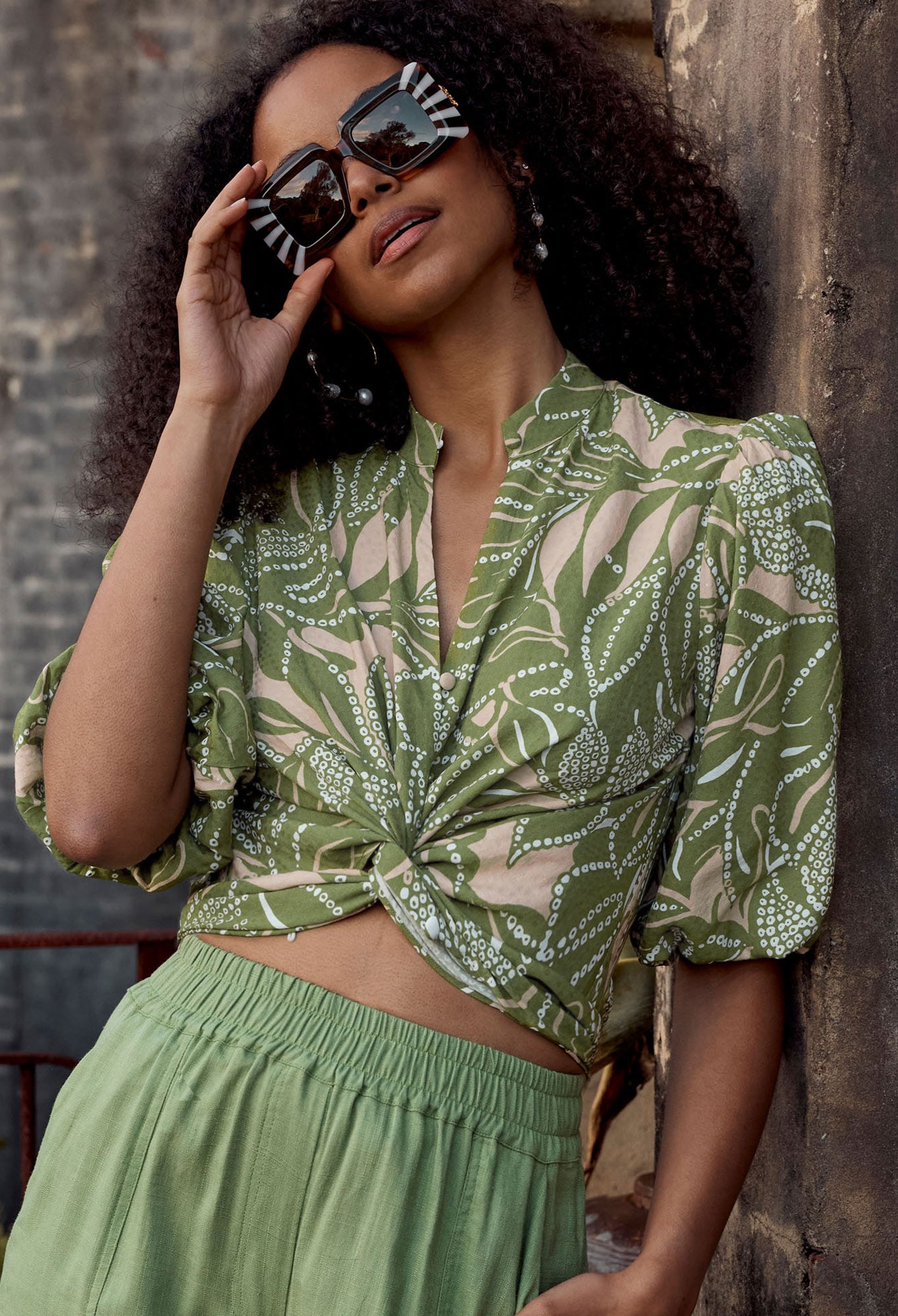 OnceWas Flores Viscose Dobby Shirt in Jungle Tropico