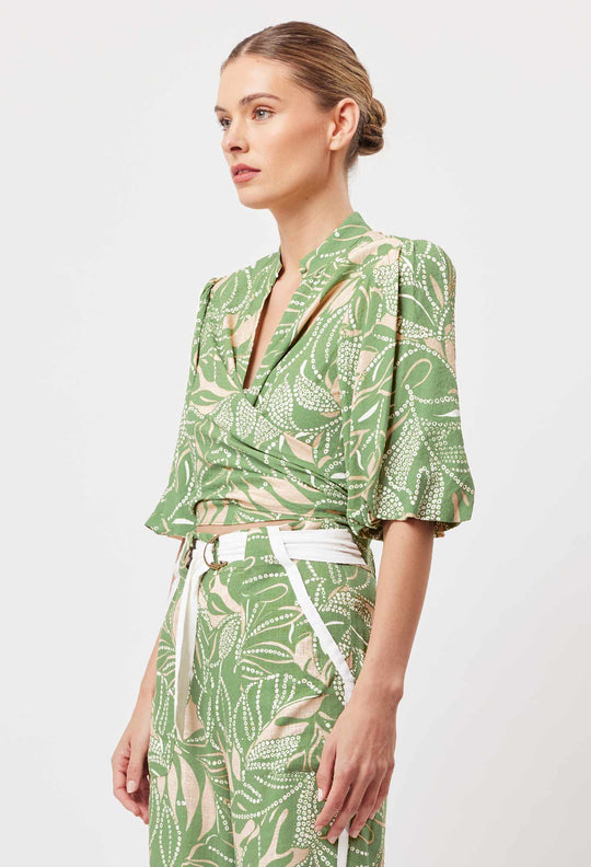 OnceWas Flores Viscose Dobby Shirt in Jungle Tropico