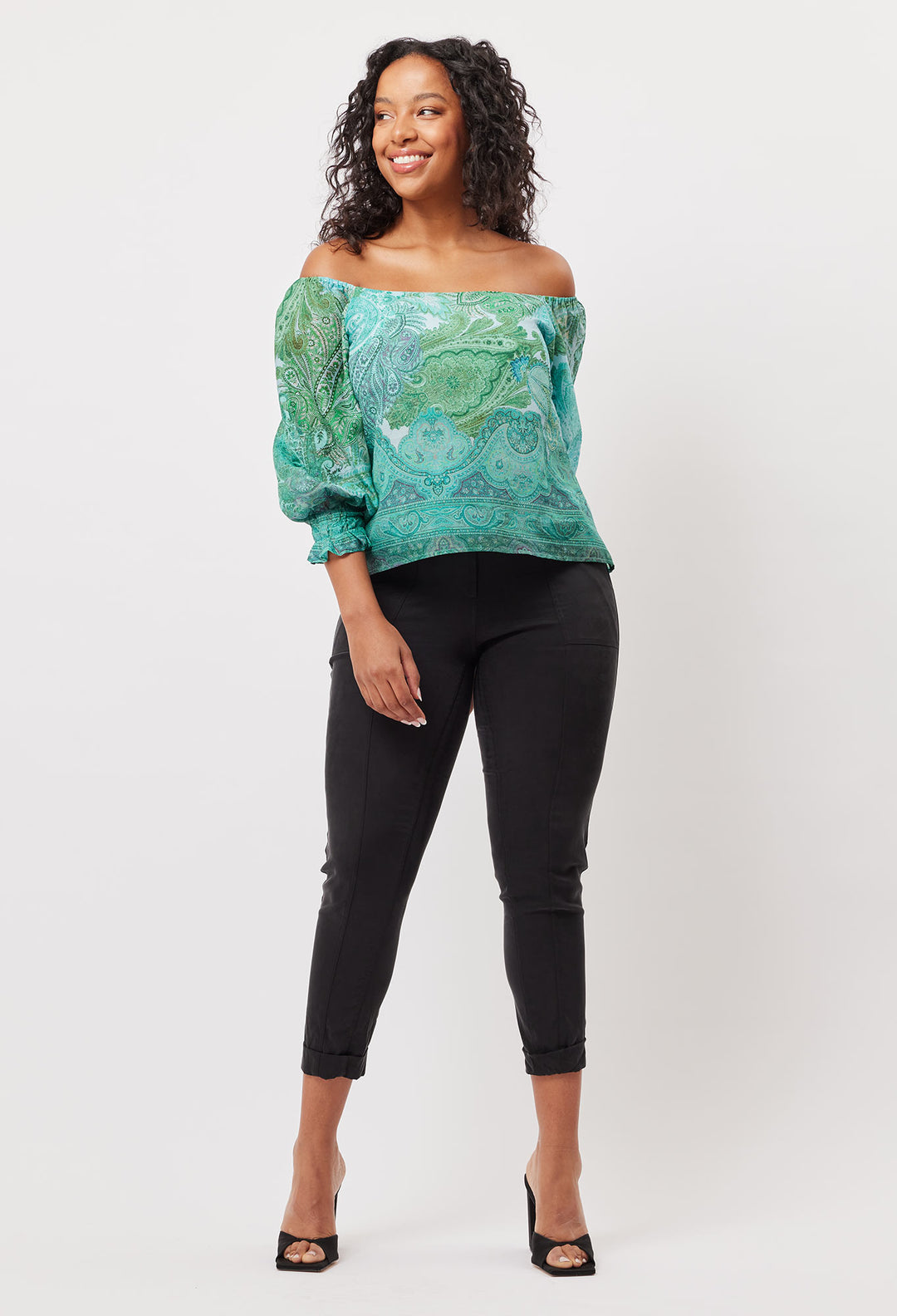 Discovery Cotton Silk Top in Jade Exotic