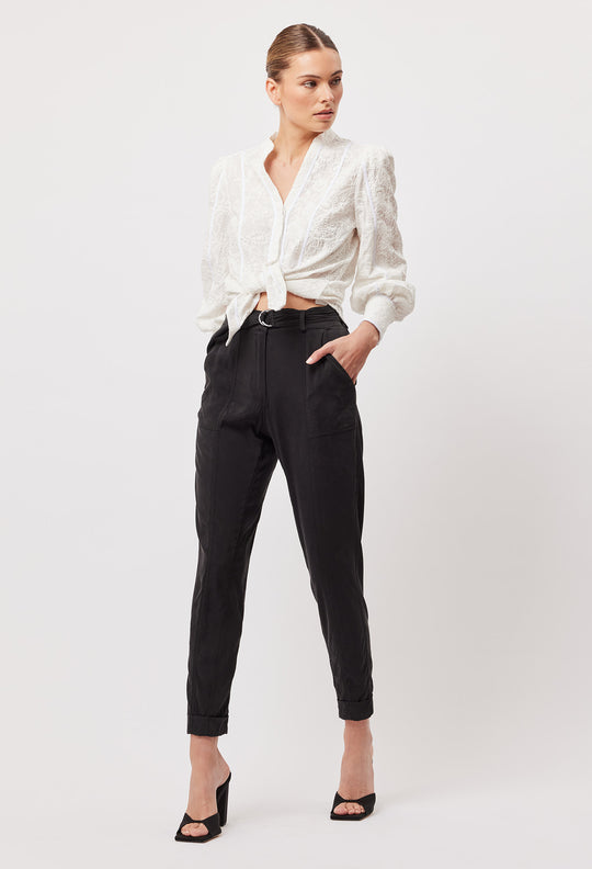 OnceWas Transit Stretch Cupro Pant in Black