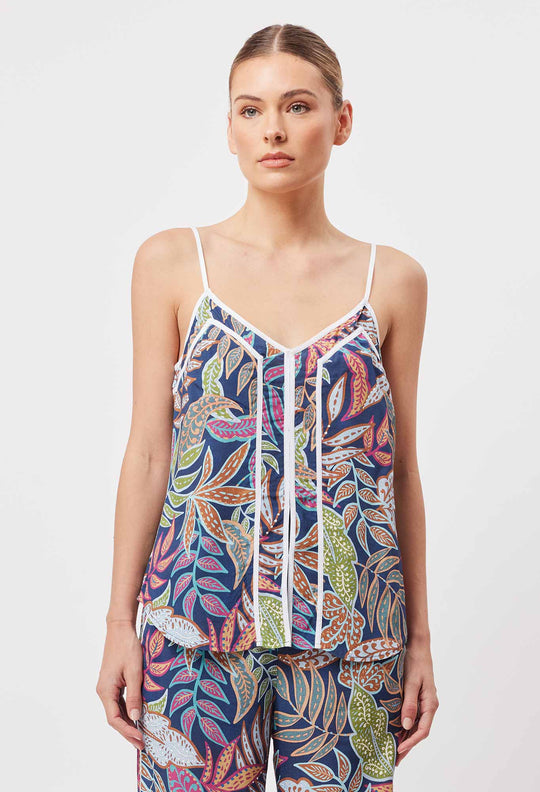 OnceWas Panama Viscose Cami in Fiesta Tropico