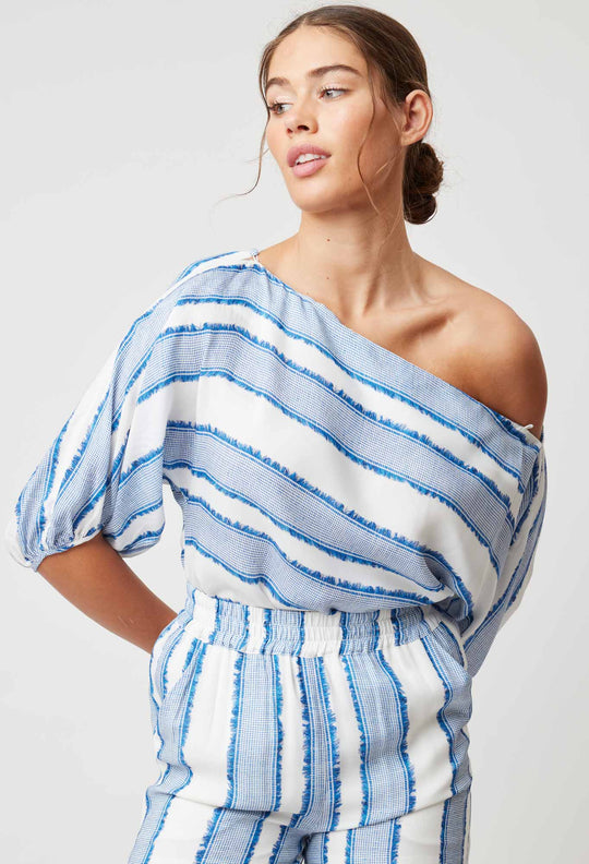 OnceWas Positano Viscose Top in Sorrento Stripe