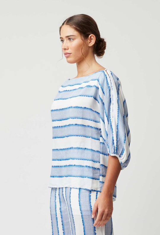 OnceWas Positano Viscose Top in Sorrento Stripe