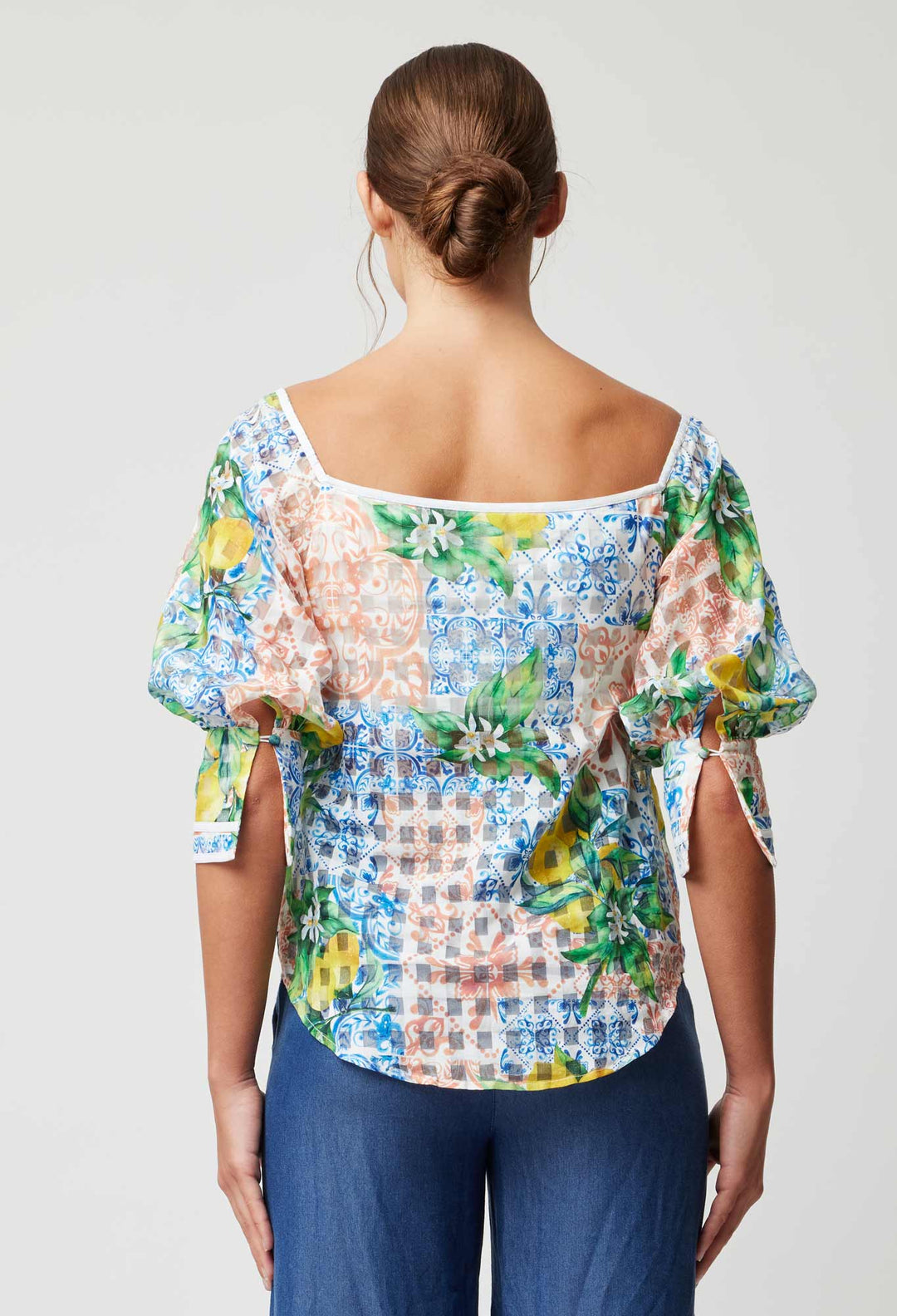 OnceWas Lucia Cotton Silk Top in Limonata