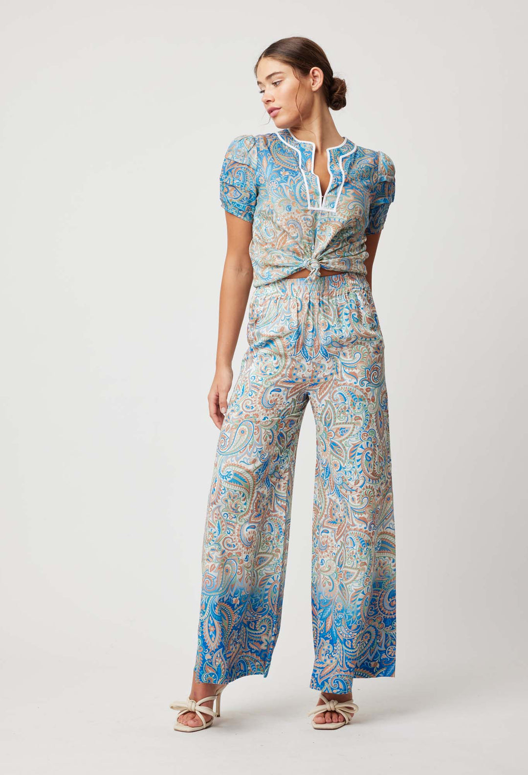 OnceWas Positano Viscose Pant in Capri Paisley Print