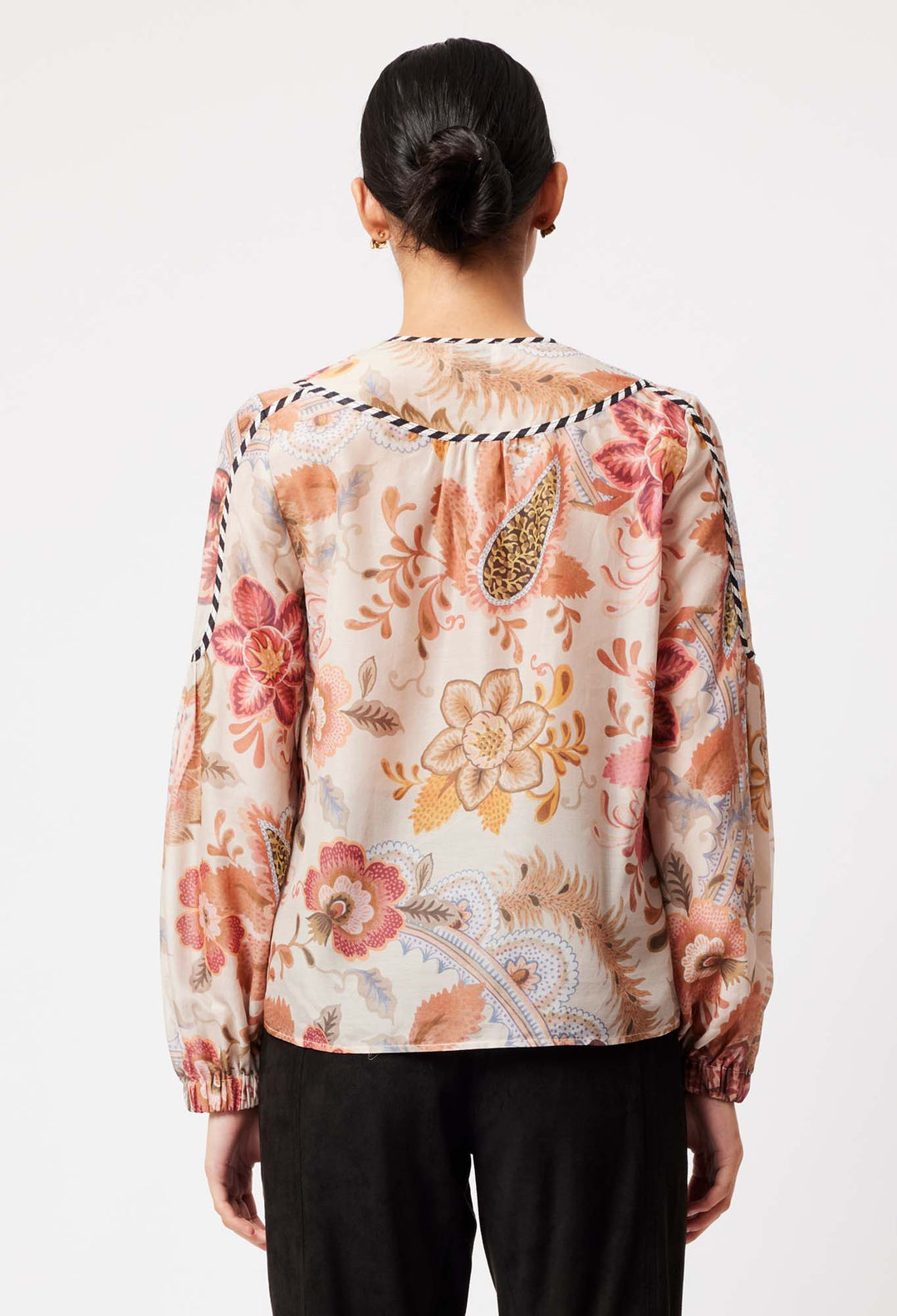 OnceWas Altair Cotton Silk Top in Aries Floral