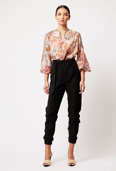 OnceWas Altair Cotton Silk Top in Aries Floral