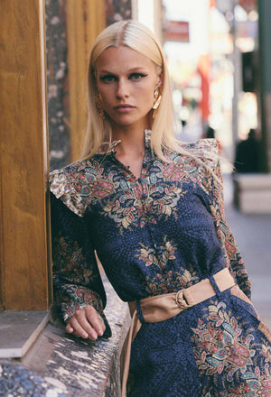OnceWas Imperial Linen Viscose Shirt in Oriental Print