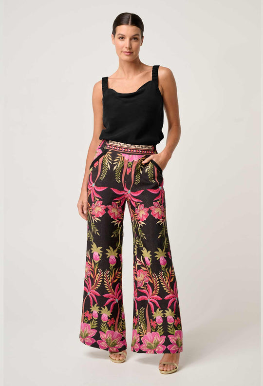 OnceWas Delray Reversible Cupro Cami in Black
